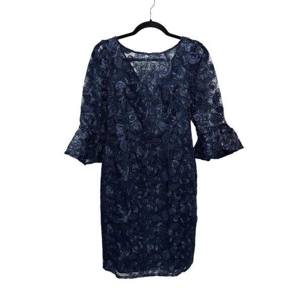 Adrianna Papell Rosie Embroidery Sheath Dress 4 - Picture 2 of 8